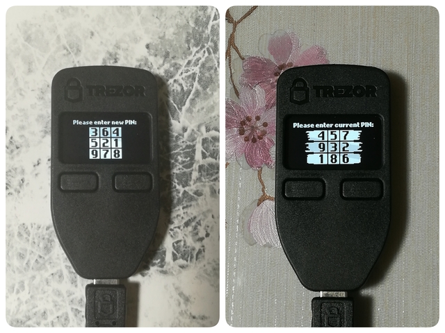 TREZOR firmware更新前後